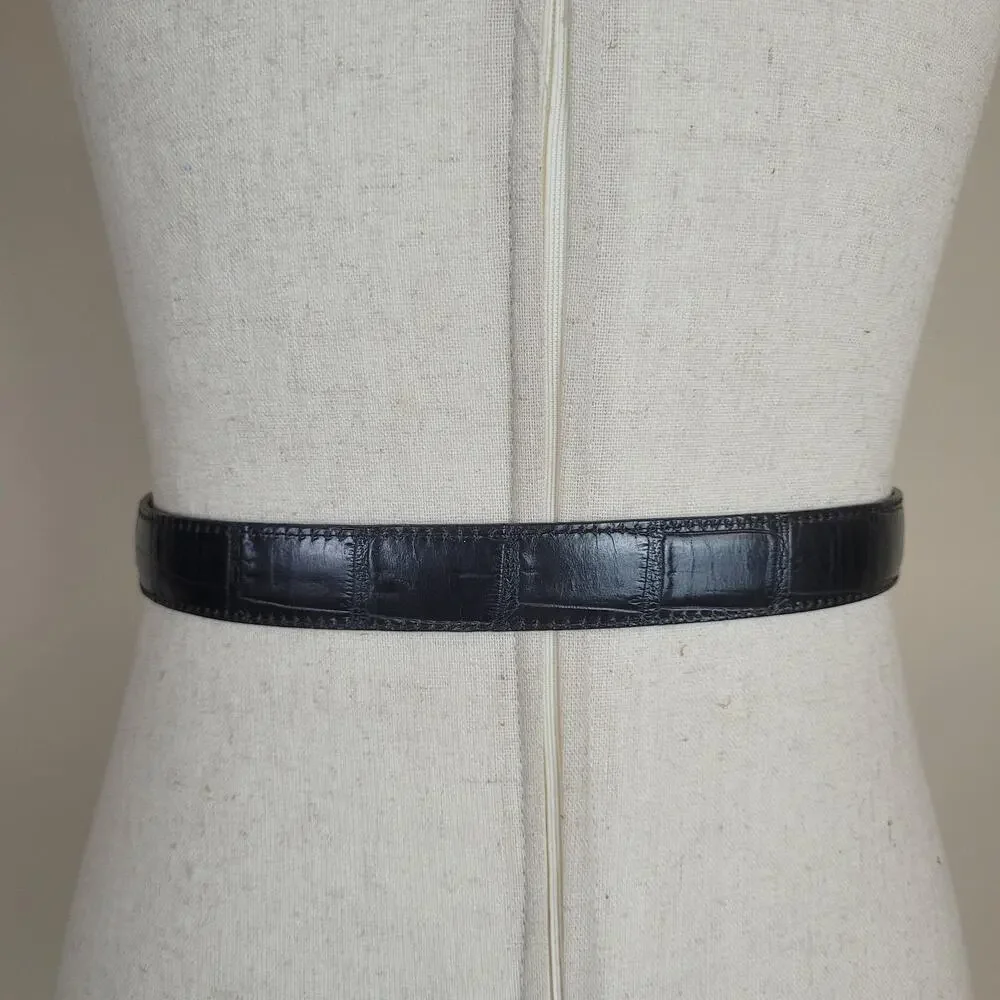 Red Leather Belt 30 Reversible Western Cowgirl Croc Embossed Cowgirl Boho Rodeo
